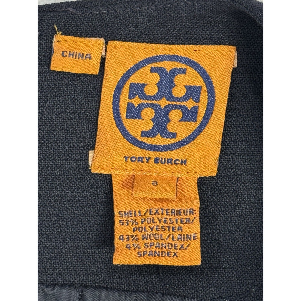 Tory Burch Women Brynn Navy Sleeveless Ponte Wool Blend Dress Size 8 Old Money - Picture 8 of 12